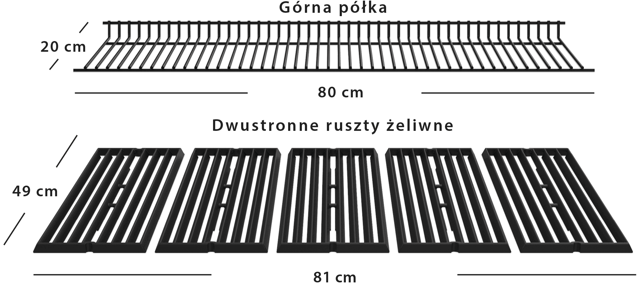 Wymiar rusztów Regal S590